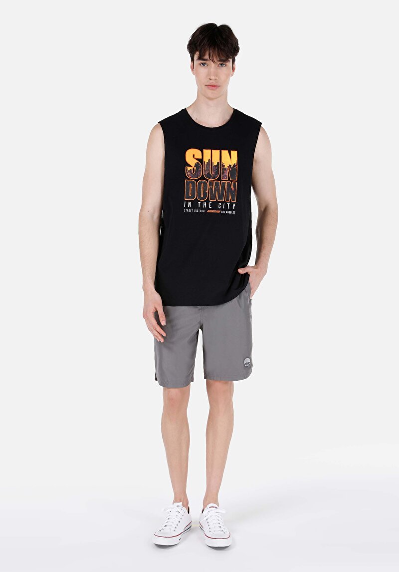 Regular Fit Erkek Siyah Atlet