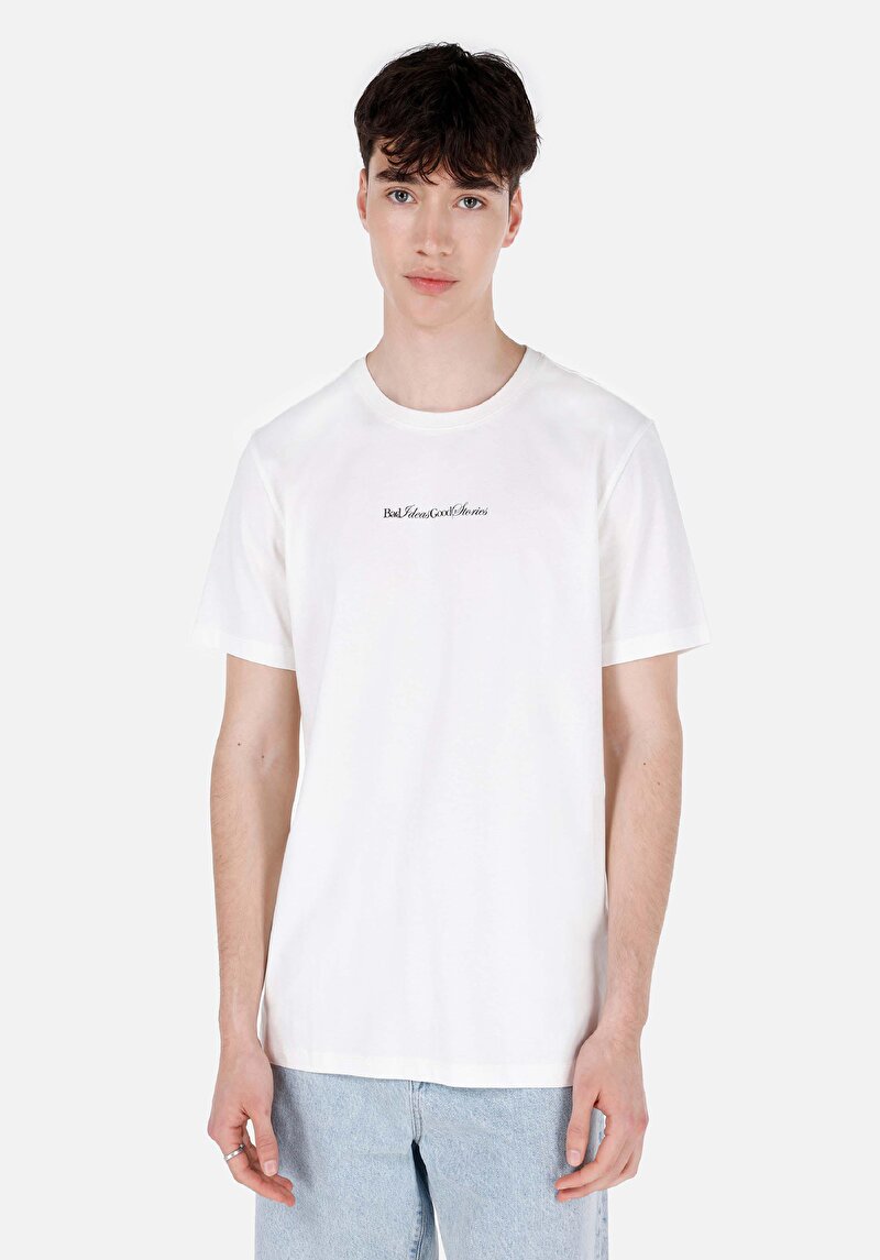 Regular Fit Yuvarlak Yaka Düz Erkek Beyaz Kısa Kol Tişört