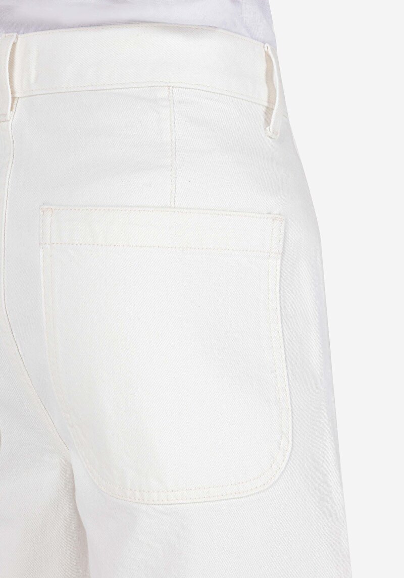 Fit Orta Bel Düz Erkek Natural Jean Şort