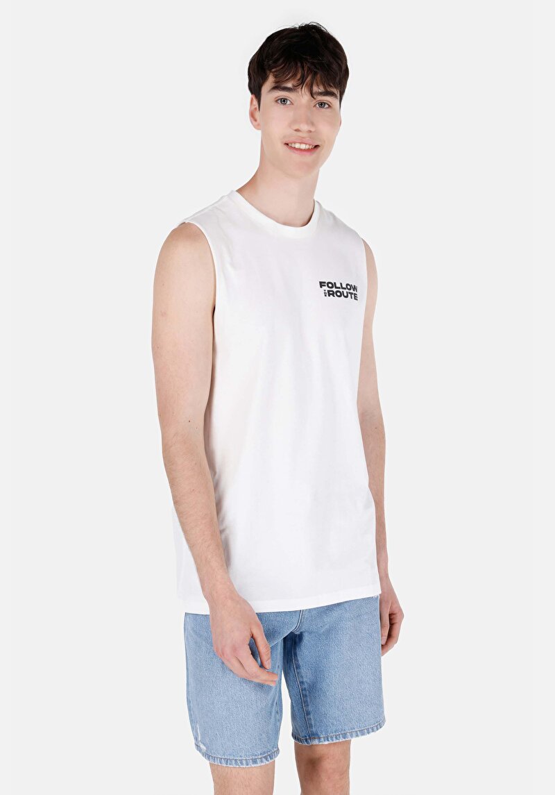 Regular Fit Erkek Beyaz Atlet