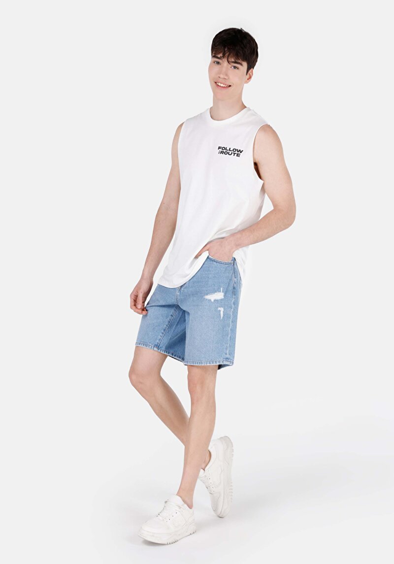 Regular Fit Erkek Beyaz Atlet