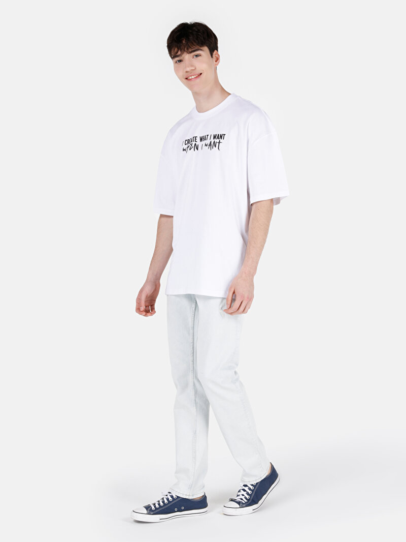Straight Fit Düşük Bel Düz Paça Erkek Açik İndigo Jean Pantolon