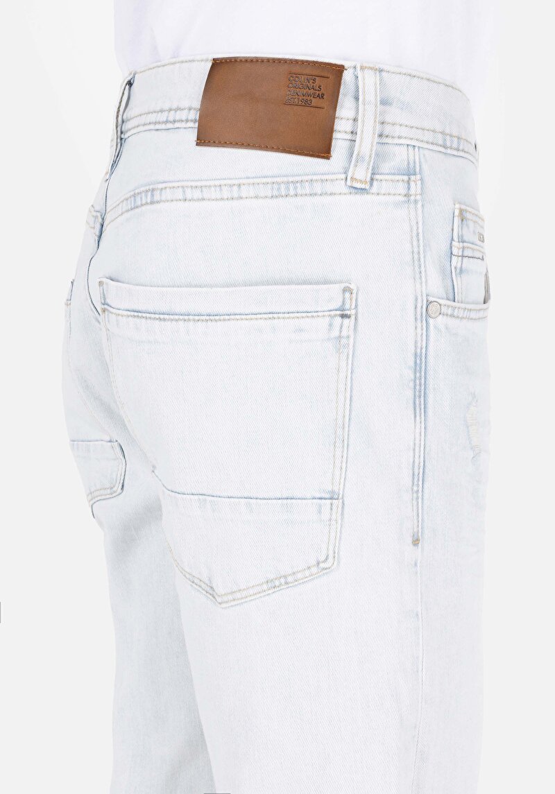 Denim Straight Fit Düşük Bel Düz Paça Erkek Açık İndigo Jean Pantolon