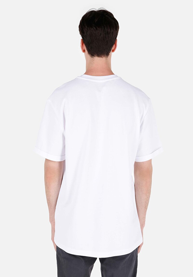 Comfort Fit Yuvarlak Yaka Düz Erkek Beyaz Kısa Kol Tişört