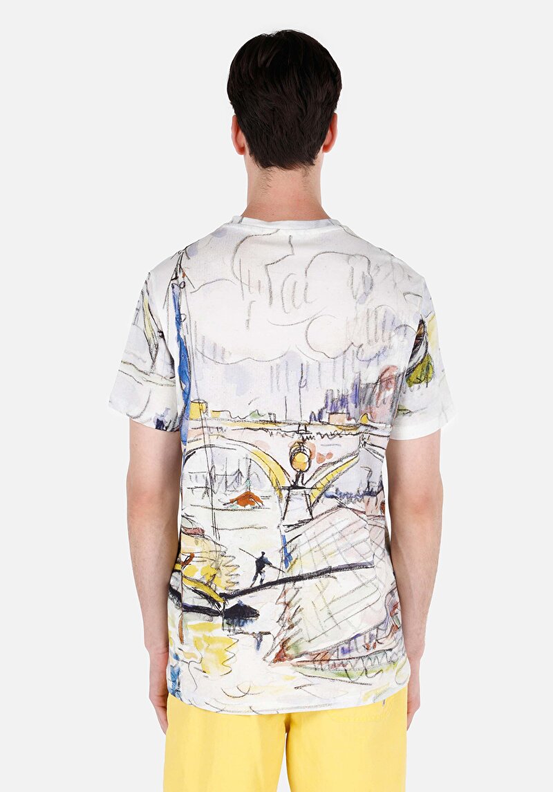 Regular Fit Yuvarlak Yaka Baskılı Cepsiz Erkek Çok Renkli Kısa Kol Tişört