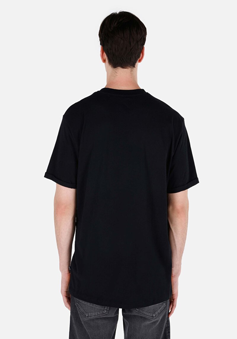 Comfort Fit Yuvarlak Yaka Düz Erkek Cepsiz Siyah Kısa Kol Tişört
