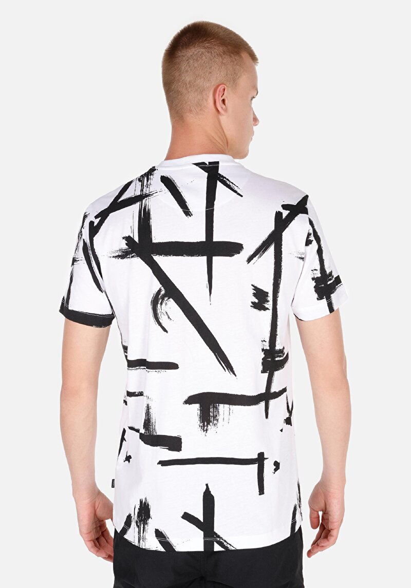 Regular Fit Yuvarlak Yaka Erkek Beyaz Kısa Kol Tişört