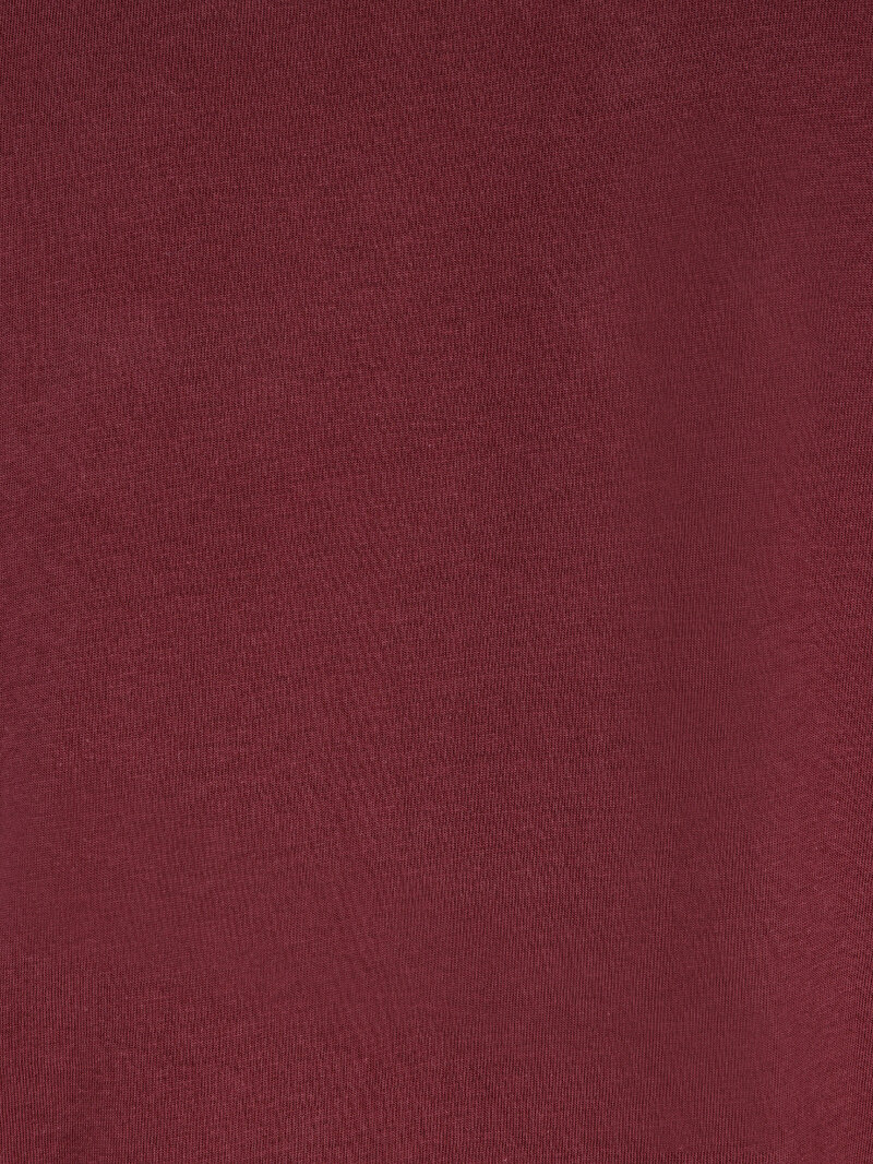 Regular Fit Yuvarlak Yaka Düz Erkek Bordo Kısa Kol Tişört