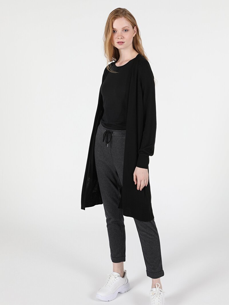 Regular Fit   Kadın Siyah Hırka