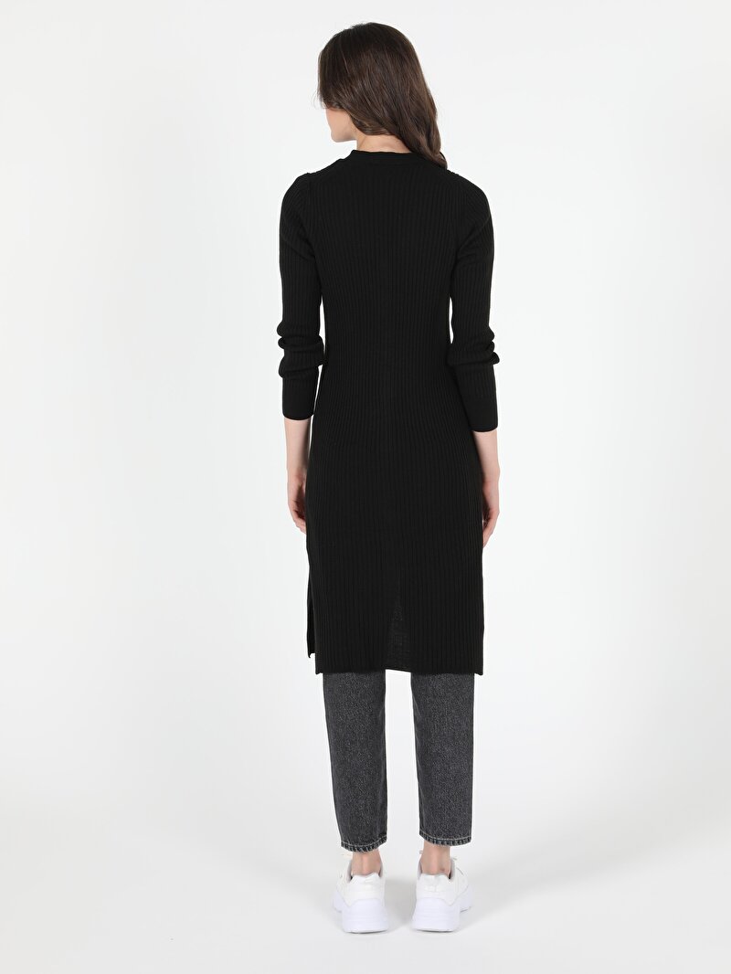 Slim Fit   Kadın Siyah Hırka