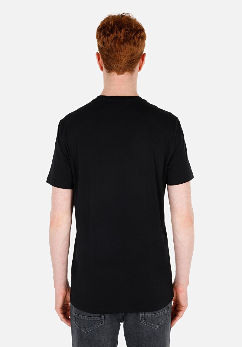 Regular Fit Yuvarlak Yaka Düz Erkek Siyah Kısa Kol Tişört