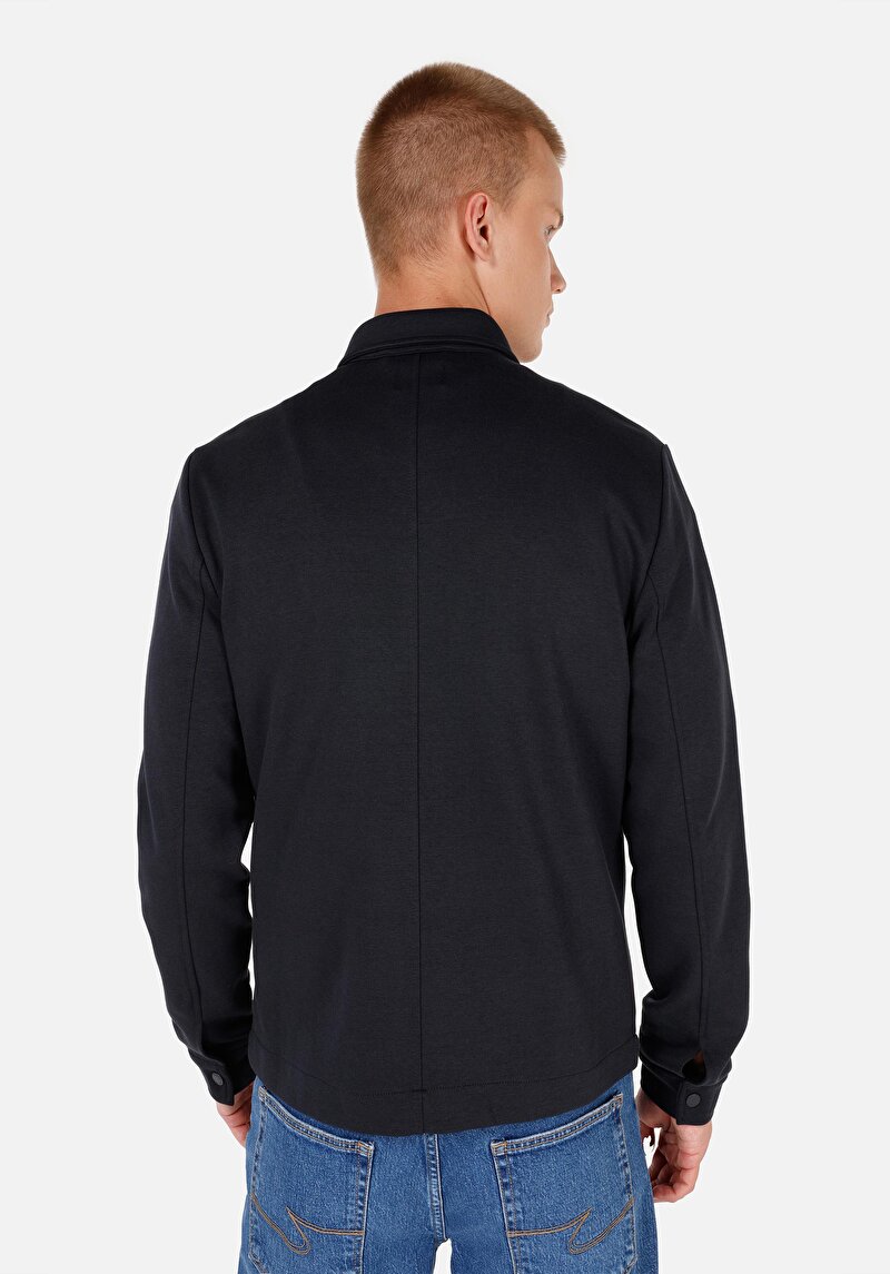 Slim Fit Düğmeli Erkek Lacivert Ceket