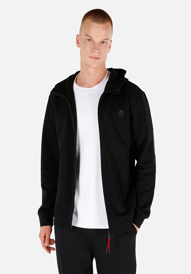 Regular Fit Erkek Siyah Fermuarlı Ceket