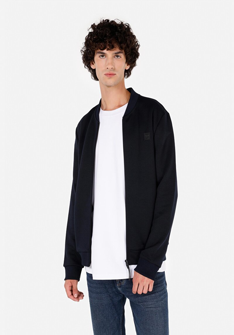 Slim Fit Örme Erkek Lacivert Ceket