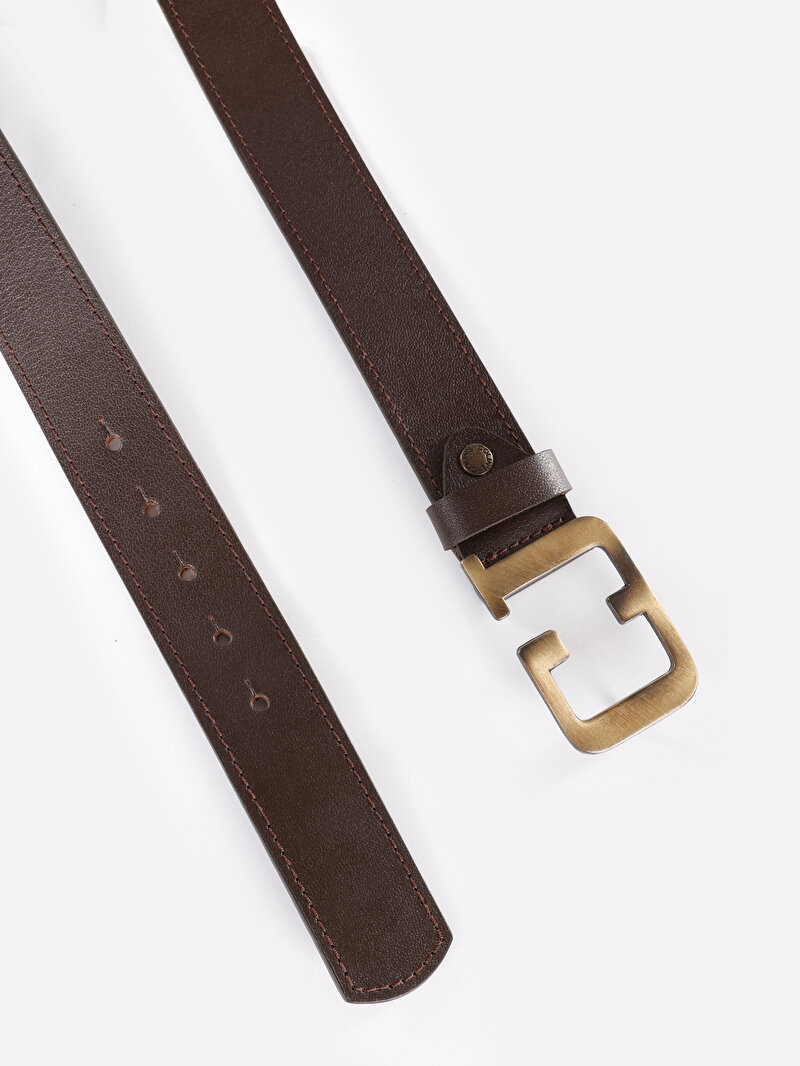 Erkek Kahverengi Deri Kemer