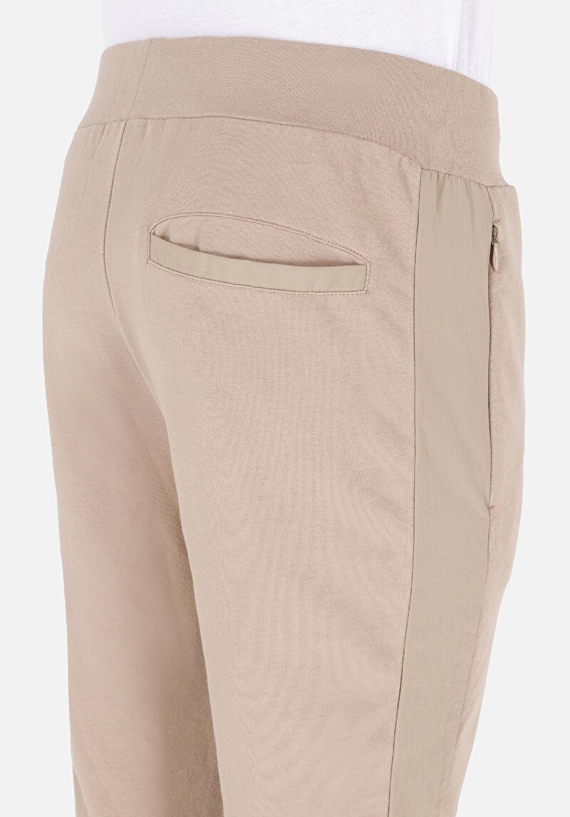 Slim Fit Orta Bel  Erkek Bej Eşofman Altı