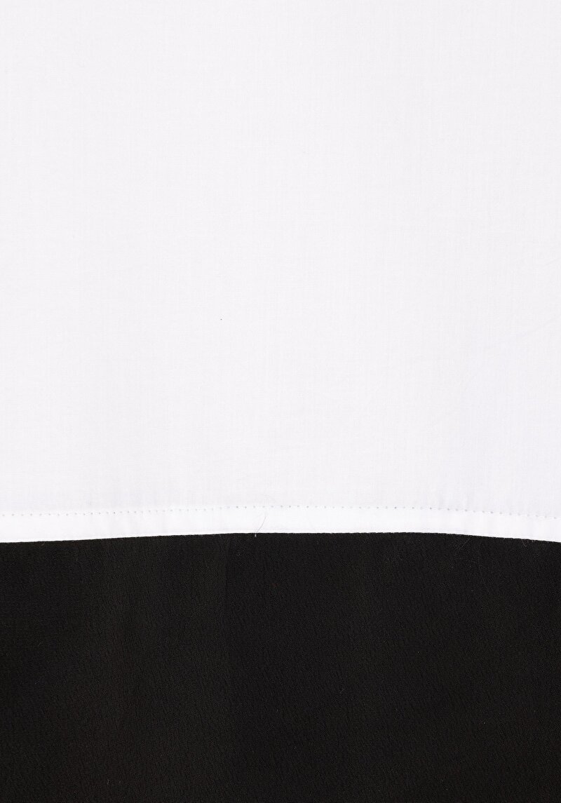 Regular Fit Dokuma Kadın Beyaz Uzun Kollu Gömlek