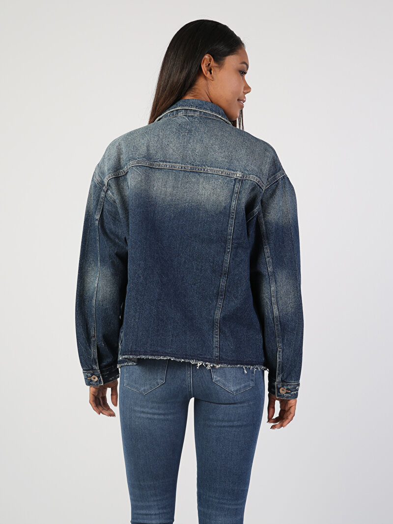    Boyfriend Fit Mavi Kadın Jean Ceket