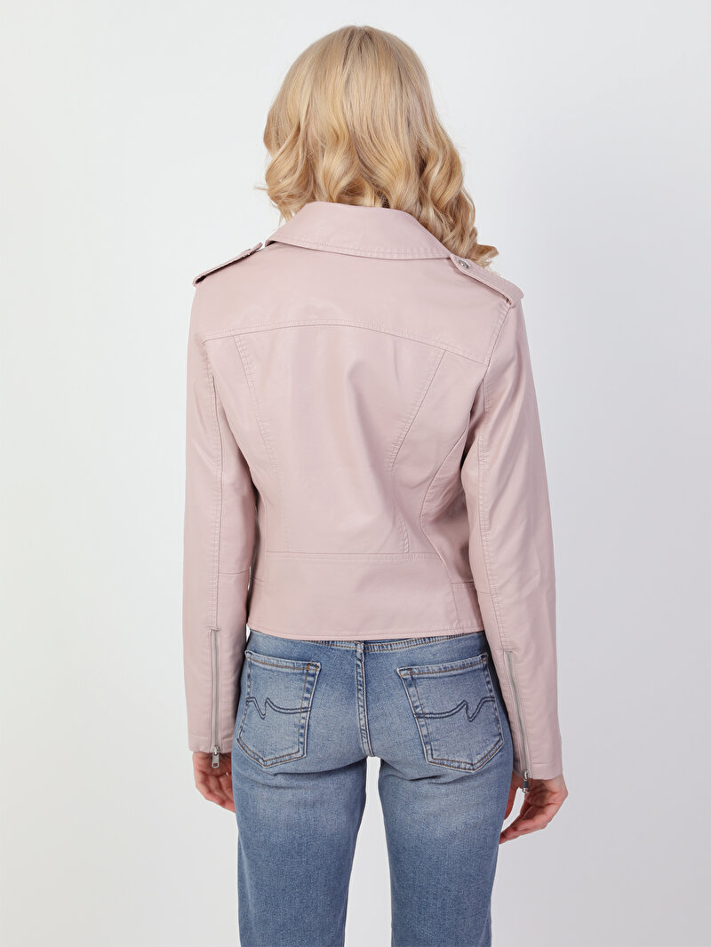 Slim Fit Pembe Suni Deri Mont Cl1047369