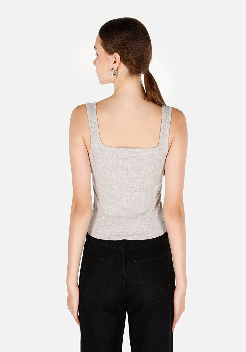 Slim Fit Kadın Gri Atlet