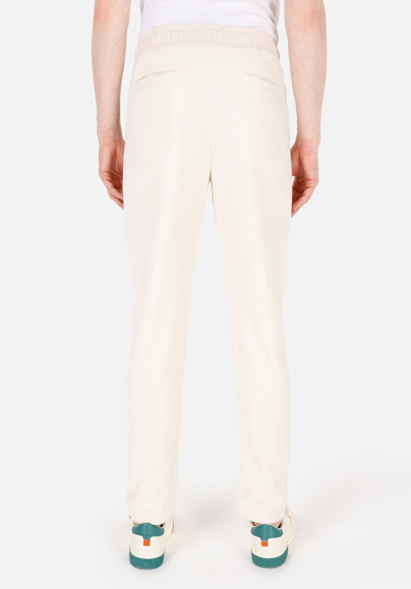 Regular Fit Orta Bel Erkek Ekru Eşofman Altı