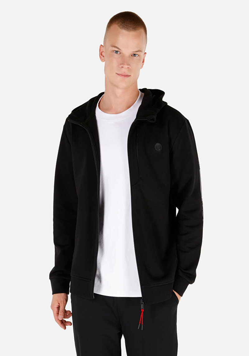 Regular Fit Erkek Siyah Fermuarlı Ceket
