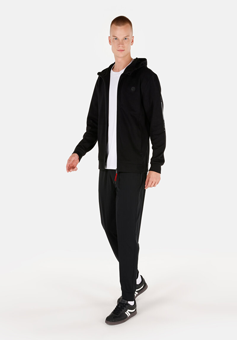 Regular Fit Erkek Siyah Fermuarlı Ceket