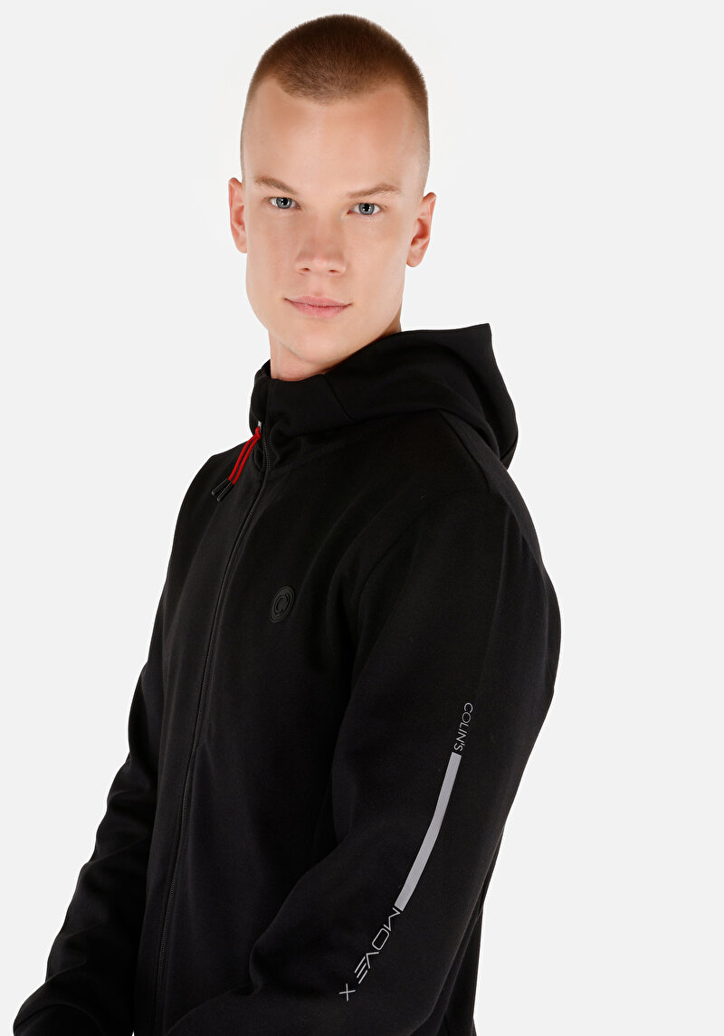 Regular Fit Erkek Siyah Fermuarlı Ceket