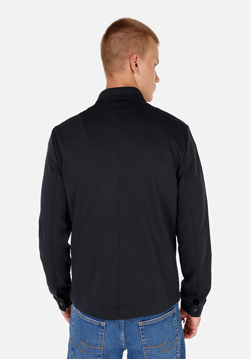 Slim Fit Düğmeli Erkek Lacivert Ceket