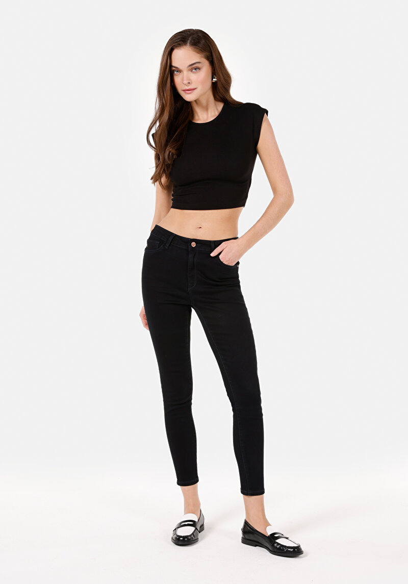 Skinny Fit Kadın Koyu İndigo Jean Pantolon