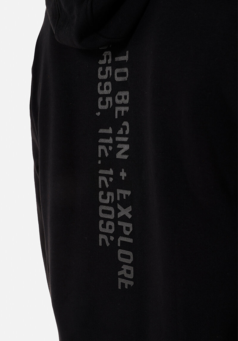 Comfort Fit   Erkek Siyah Sweatshirt