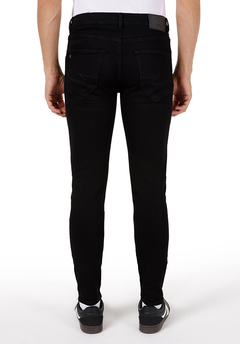 Skinny Fit Erkek Koyu İndigo Jean Pantolon