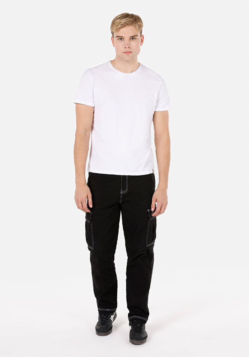 Regular Fit Orta Bel Uzun Paça Erkek Siyah Pantolon