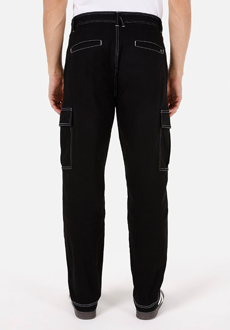 Regular Fit Orta Bel Uzun Paça Erkek Siyah Pantolon