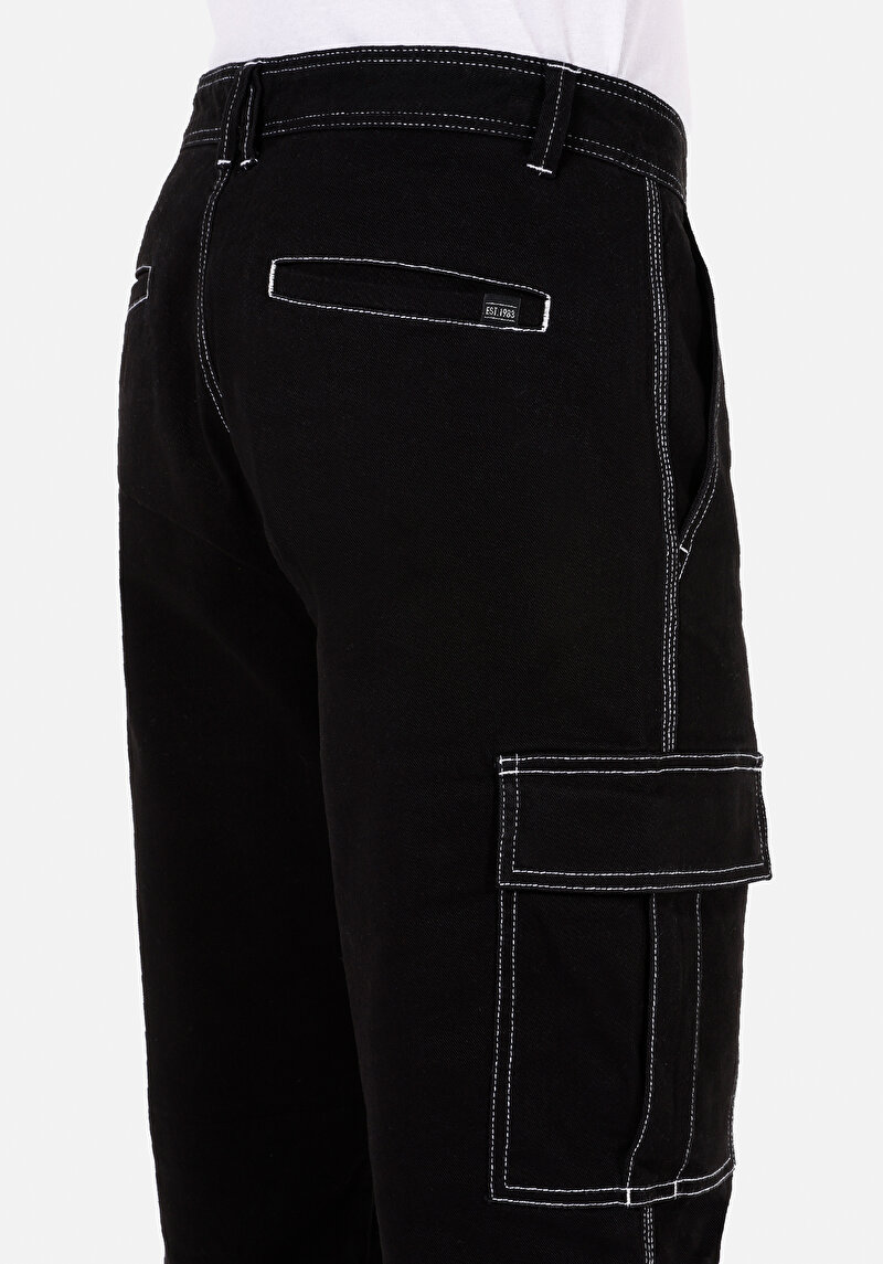 Regular Fit Orta Bel Uzun Paça Erkek Siyah  Pantolon