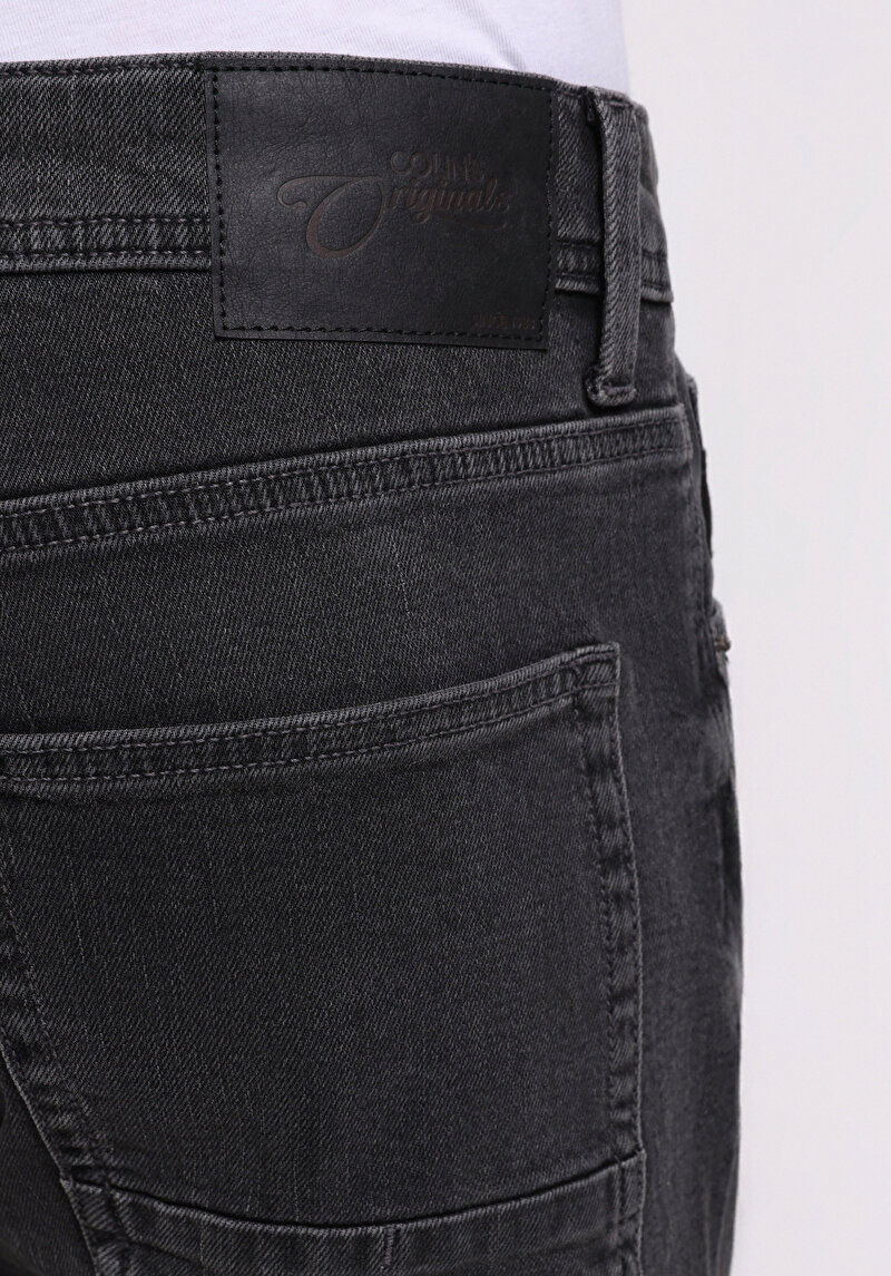 Straight Fit Düşük Bel Düz Paça Erkek Siyah Jean Pantolon