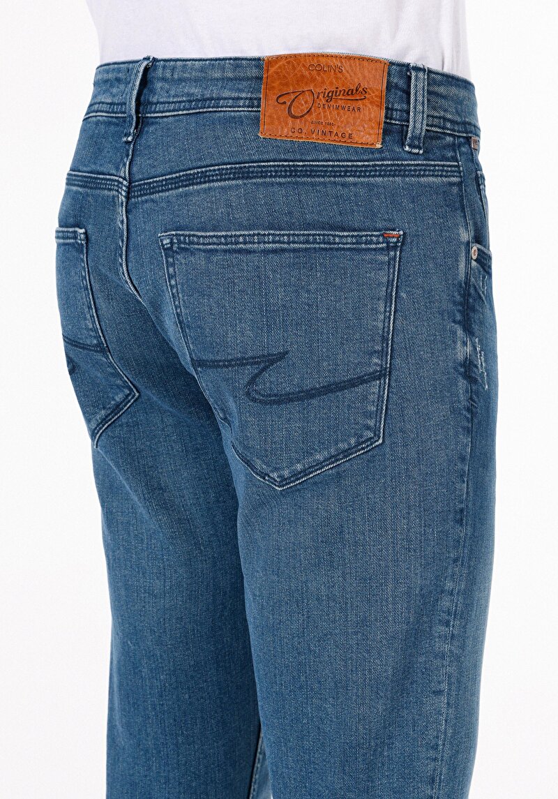 Straight Fit   Erkek İndigo Jean Pantolon