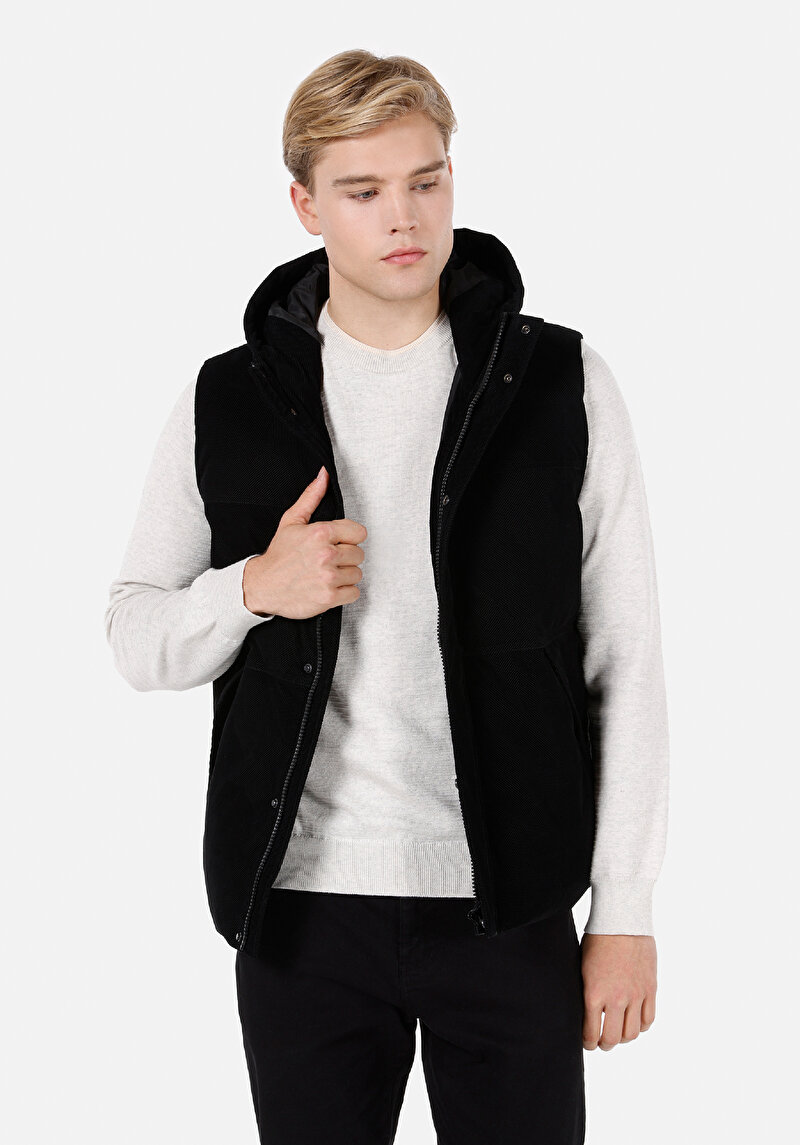 Regular Fit Erkek Siyah Yelek