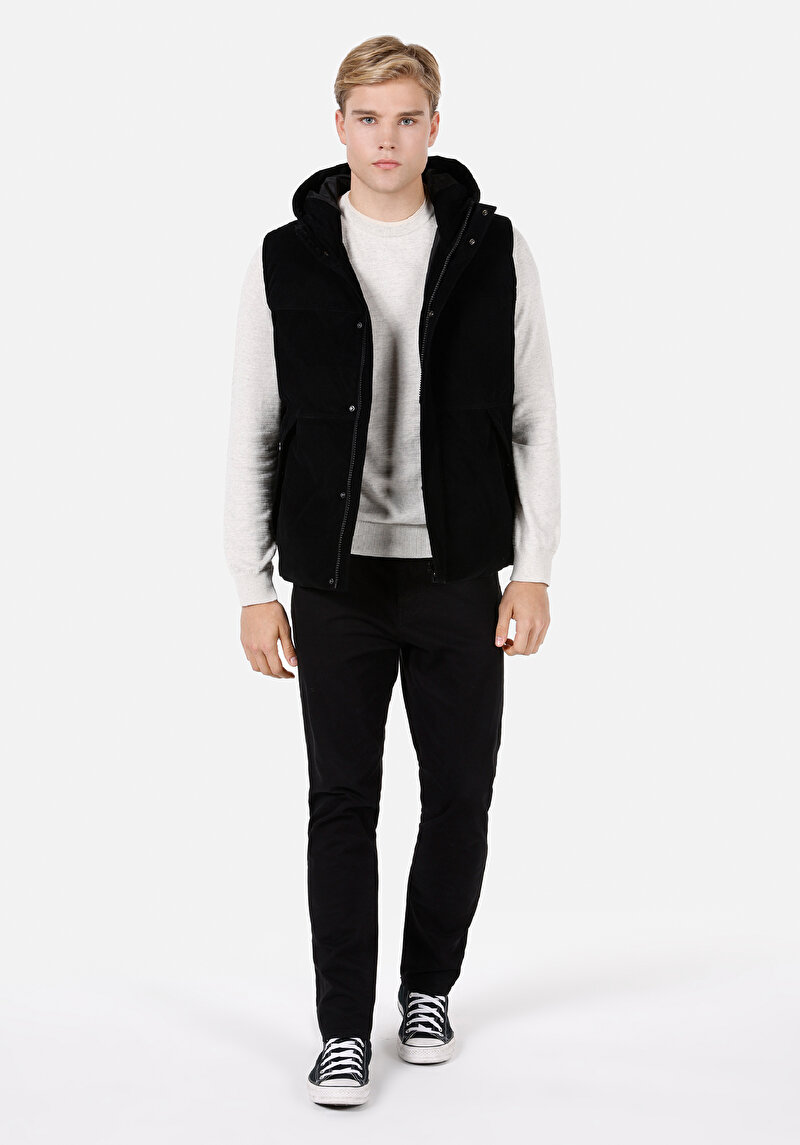 Regular Fit Erkek Siyah Yelek