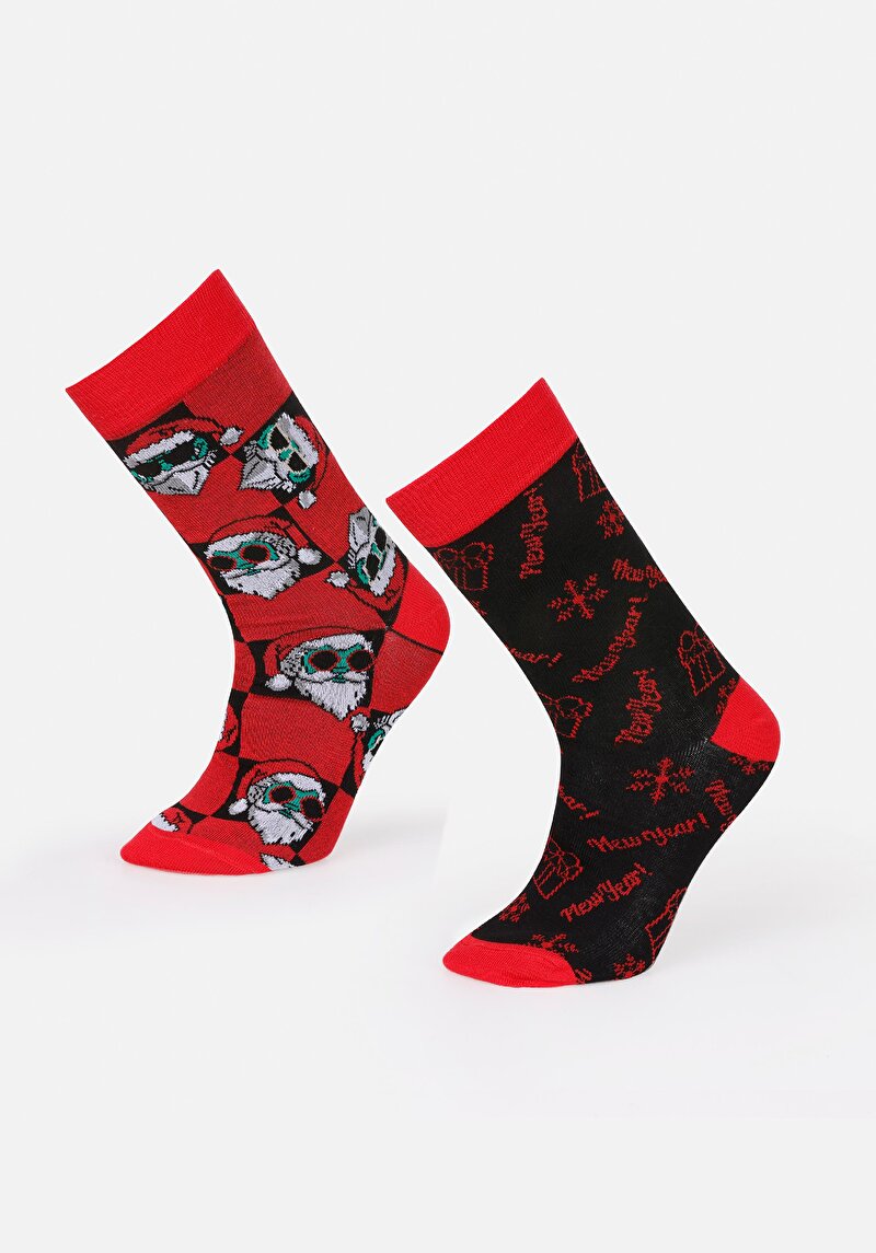 Erkek Çok Renkli Desenli Çorap