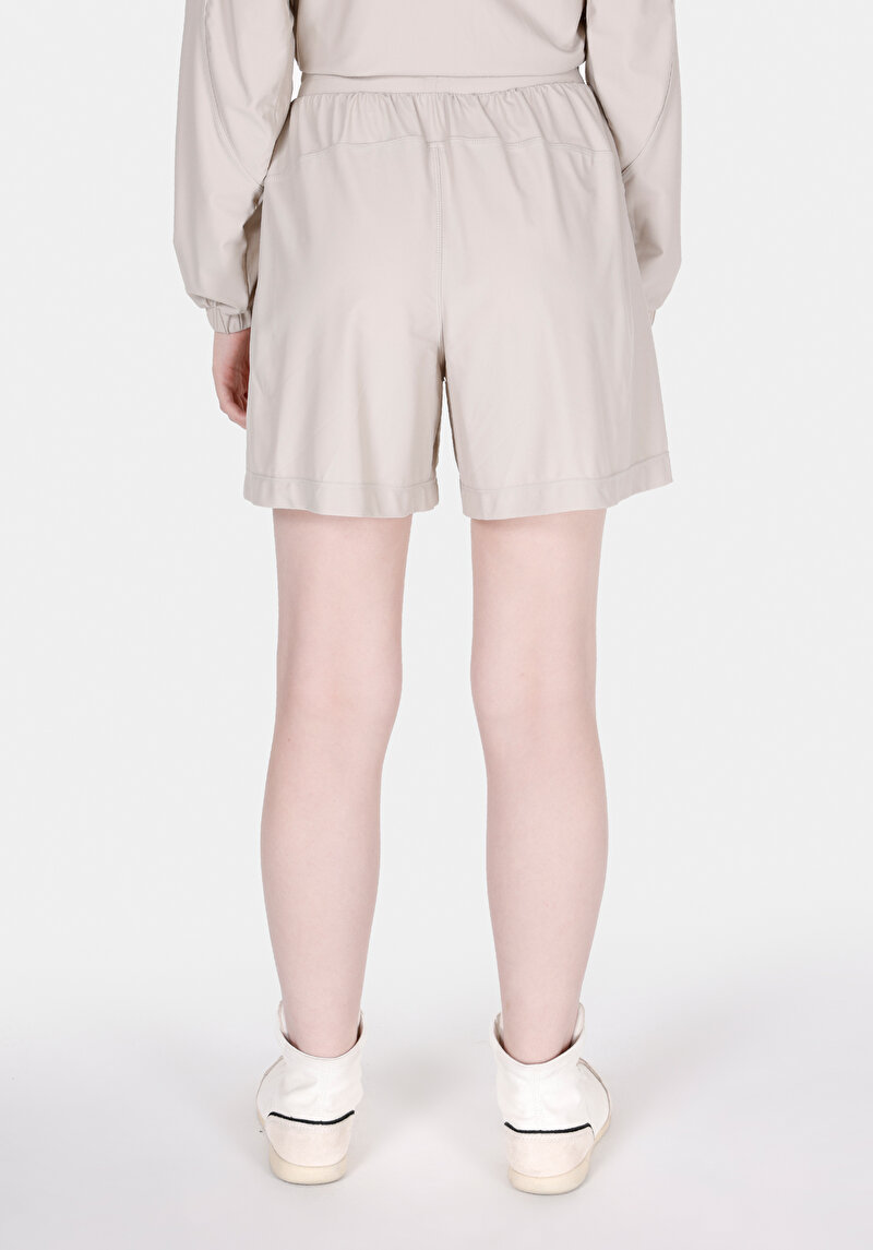 Regular Fit Orta Bel Düz Kadın Taş Şort