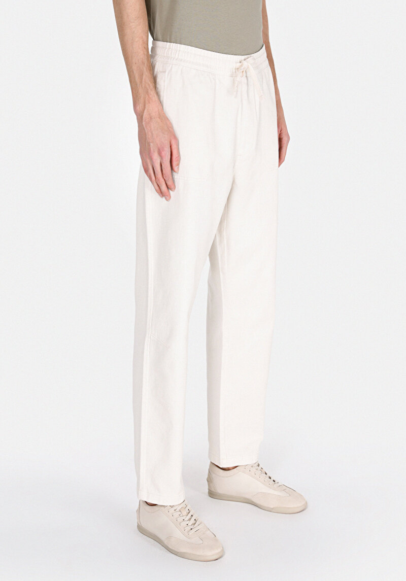 Relaxed Fit Orta Bel Bol Paça Erkek Taş Pantolon