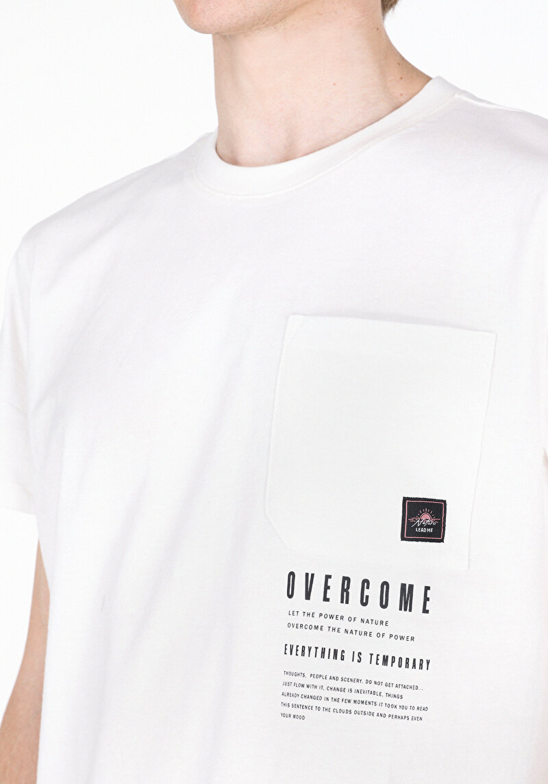 Regular Fit Yuvarlak Yaka Düz Erkek Beyaz Kısa Kol Tişört