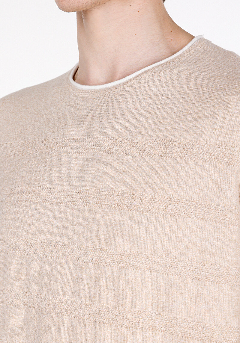 Regular Fit Erkek Bej Kazak