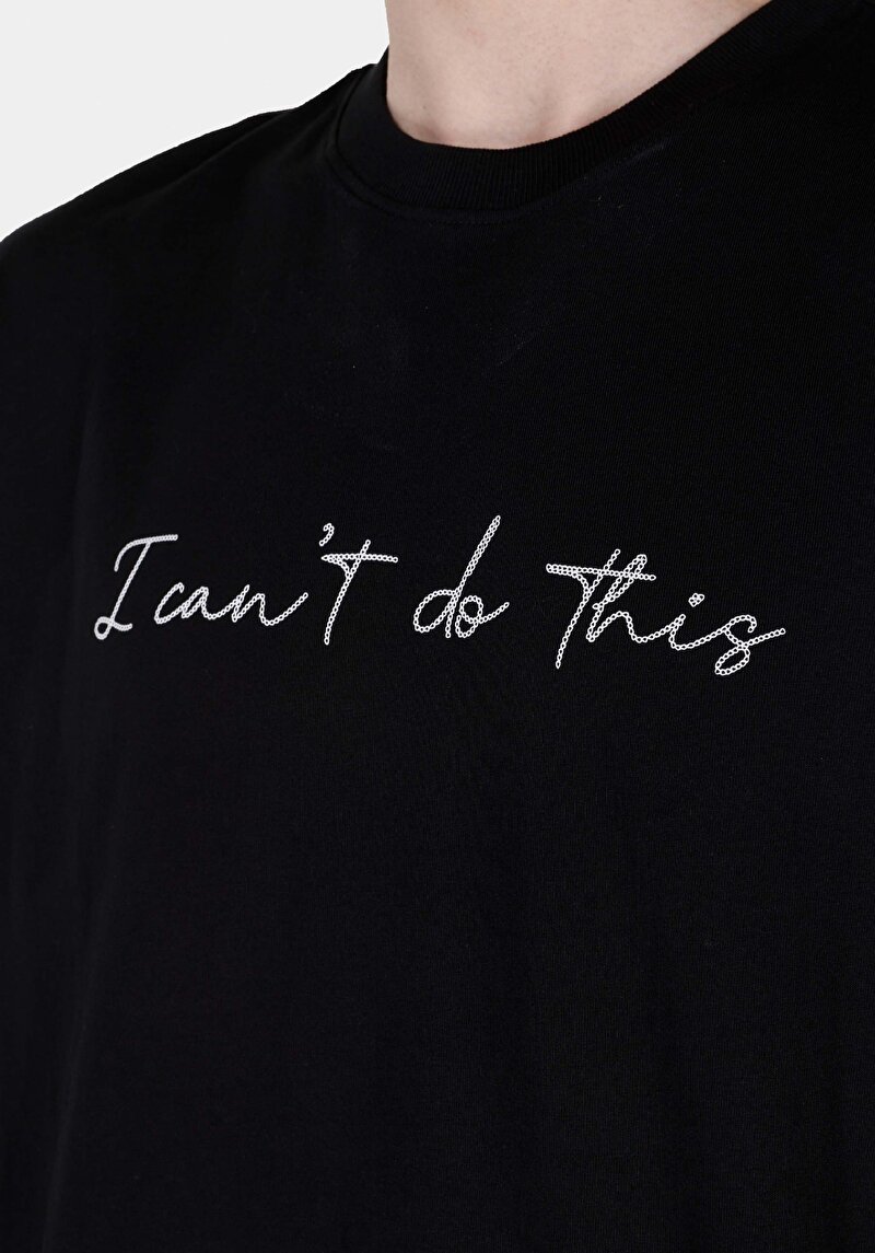 Comfort Fit Yuvarlak Yaka Düz Erkek Siyah Kısa Kol Tişört