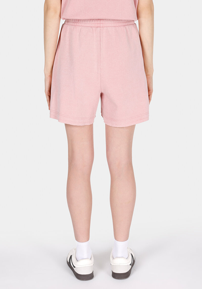 Regular Fit Orta Bel Düz Kadın Pembe Şort