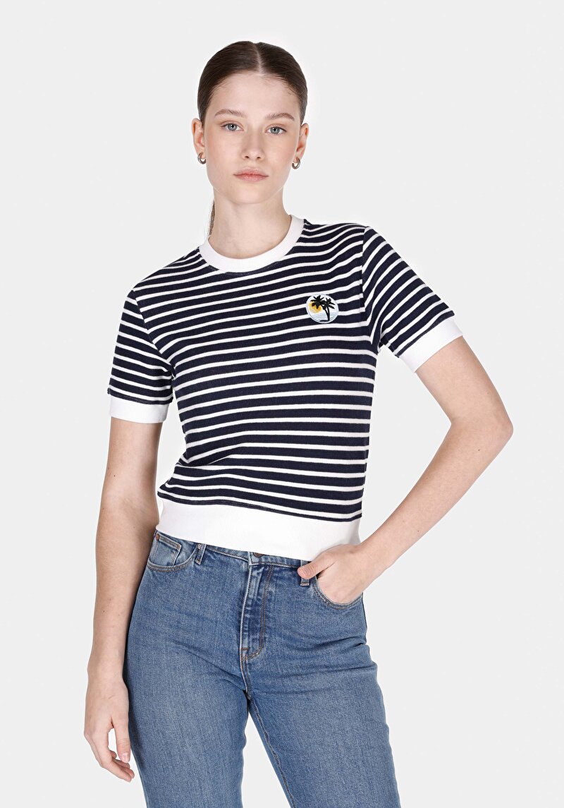 Slim Fit Kadın Beyaz Tişört