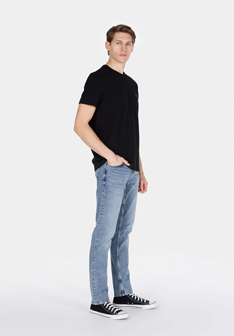Straight Fit Düşük Bel Düz Paça Erkek Denim Jean Pantolon