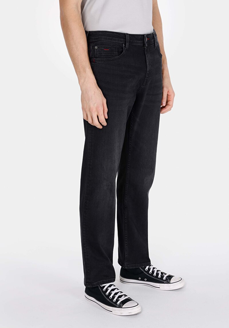 Regular Fit Erkek Siyah Jean Pantolon