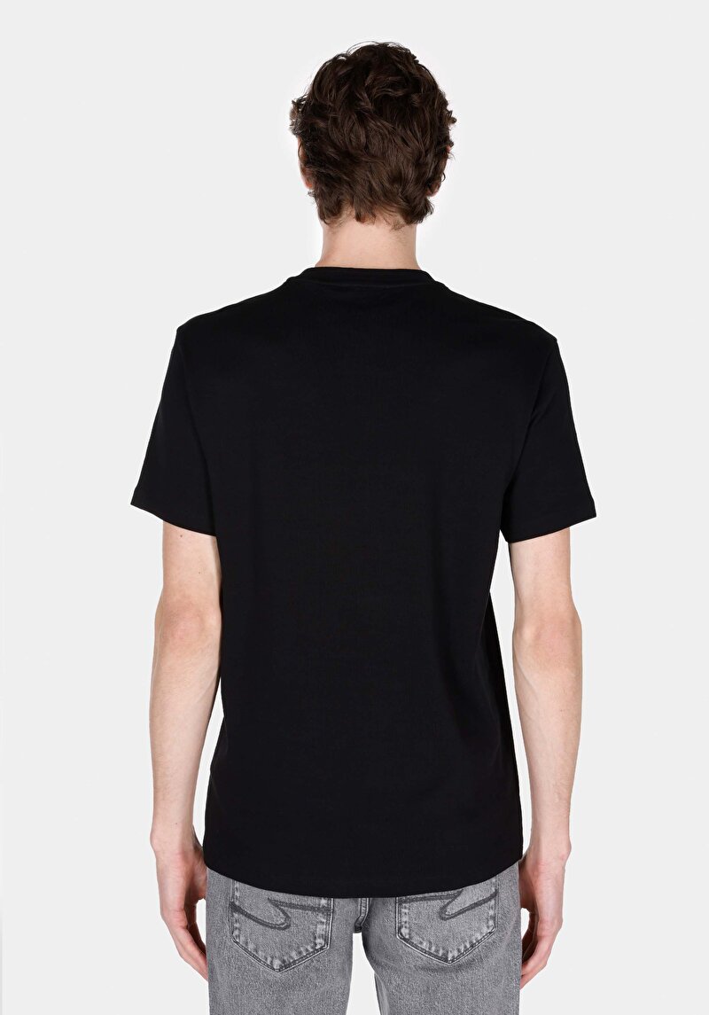 Regular Fit Yuvarlak Yaka Düz Erkek Siyah Kısa Kol Tişört
